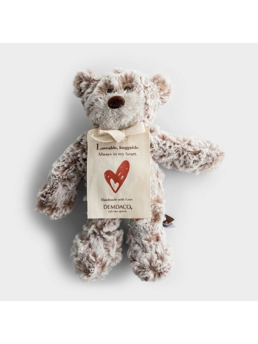 DEMDACO Mini Giving Bear Love NEW 8.5 inches Super Soft Cuddly Baby Lovie Toy